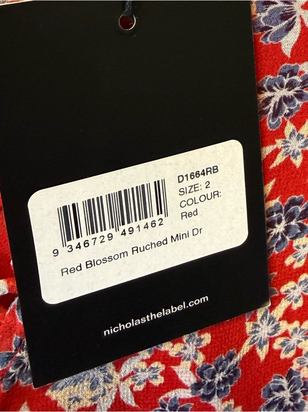 REVOLVE Nicholas Red Blossom Ruched Mini Dress NWT Size 2 Floral Boho Chic - Picture 6 of 7